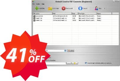 Aostsoft Excel to PDF Converter Coupon code 41% discount 