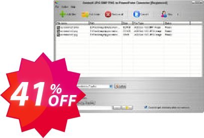 Aostsoft JPG BMP PNG to PowerPoint Converter Coupon code 41% discount 