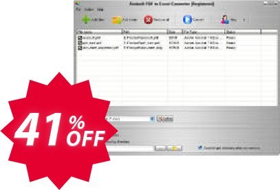 Aostsoft PDF to Excel Converter Coupon code 41% discount 