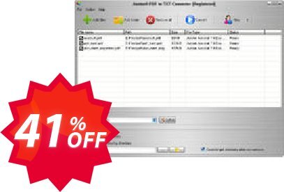 Aostsoft PDF to TXT Converter Coupon code 41% discount 