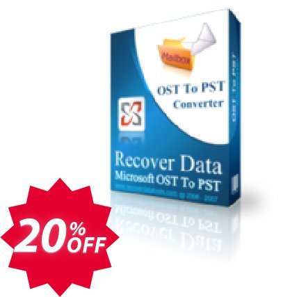 Recover Data for MS Exchange OST to MS Outlook PST - Corporate Plan Coupon code 20% discount 