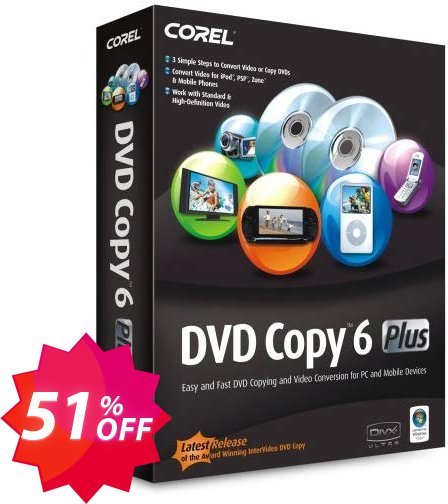 Corel DVD Copy 6 Plus Coupon code 51% discount 