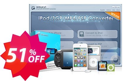 WinAVI iPod/3GP/MP4/PSP Converter Coupon code 51% discount 
