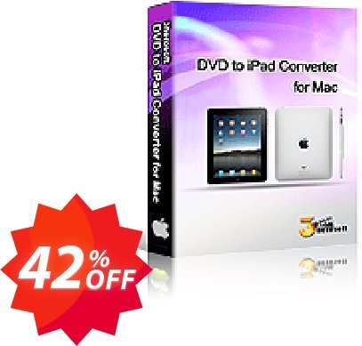 3herosoft DVD to iPad Converter for MAC Coupon code 42% discount 