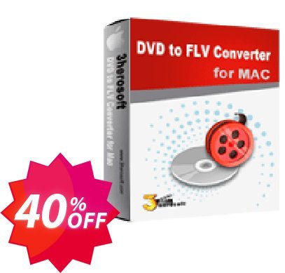3herosoft DVD to FLV Converter for MAC Coupon code 40% discount 