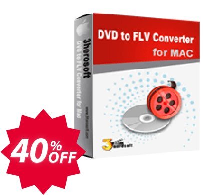 3herosoft DVD to FLV Converter for MAC Coupon code 40% discount 