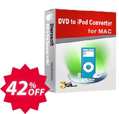 3herosoft DVD to iPod Converter for MAC Coupon code 42% discount 