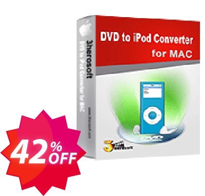 3herosoft DVD to iPod Converter for MAC Coupon code 42% discount 