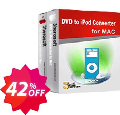 3herosoft DVD to iPod Suite for MAC Coupon code 42% discount 