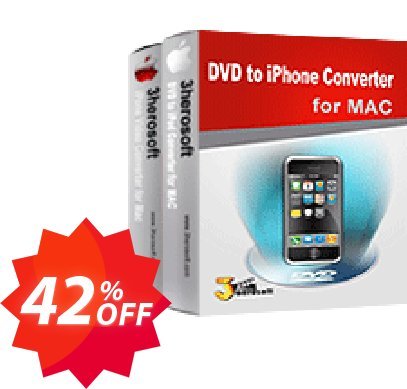 3herosoft DVD to iPhone Suite for MAC Coupon code 42% discount 