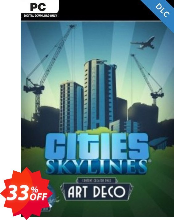 Cities Skylines - Content Creator Pack Art Deco DLC Coupon code 33% discount 