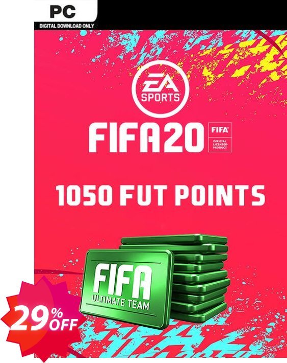 FIFA 20 Ultimate Team - 1050 FIFA Points PC Coupon code 29% discount 