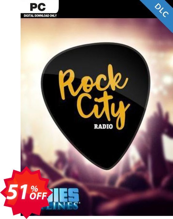 Cities Skylines - Rock City Radio DLC Coupon code 51% discount 