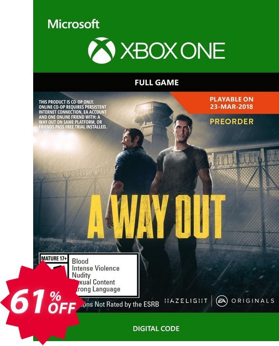 A Way Out Xbox One Coupon code 61% discount 