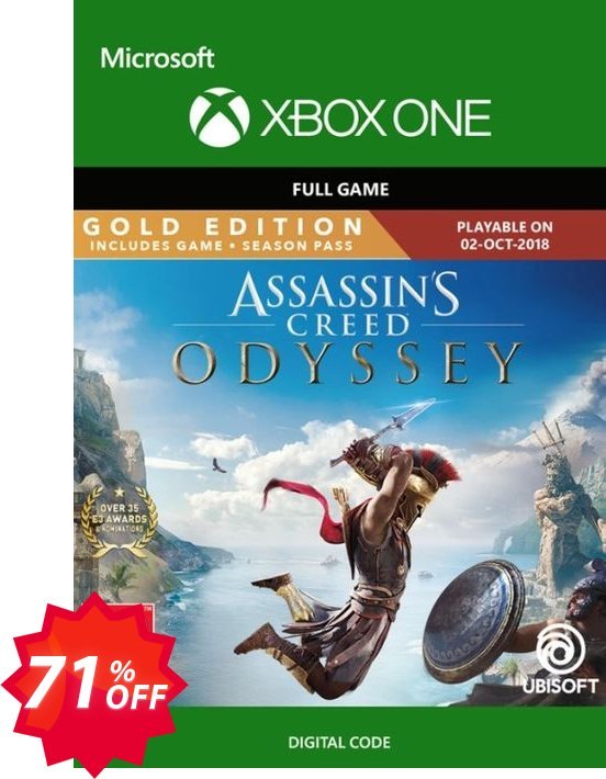 Assassin's Creed Odyssey : Gold Edition Xbox One Coupon code 71% discount 