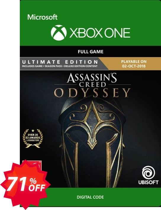 Assassin's Creed Odyssey : Ultimate Edition Xbox One Coupon code 71% discount 