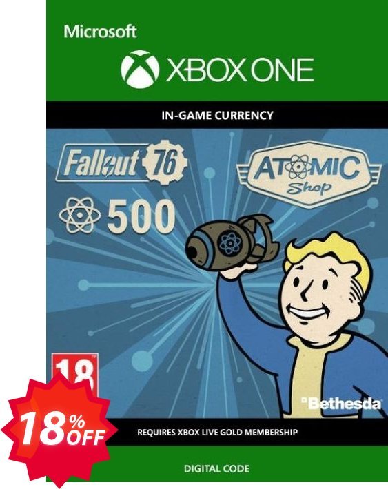 Fallout 76 - 500 Atoms Xbox One Coupon code 18% discount 