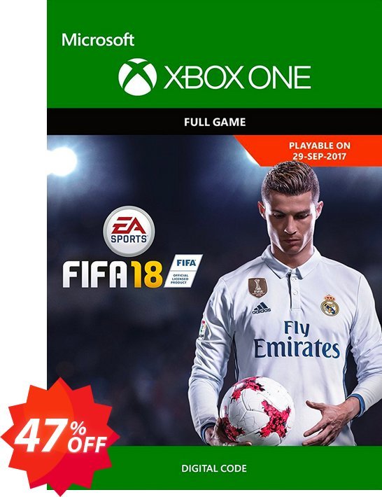 FIFA 18: Standard Edition, Xbox One  Coupon code 47% discount 