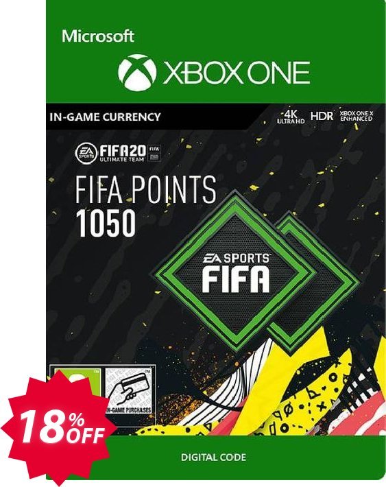 FIFA 20 - 1050 FUT Points Xbox One Coupon code 18% discount 