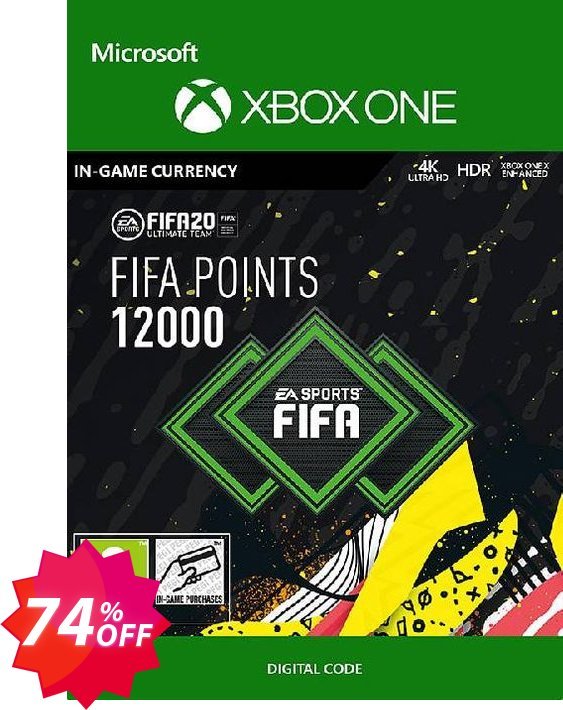 FIFA 20 - 12000 FUT Points Xbox One Coupon code 74% discount 