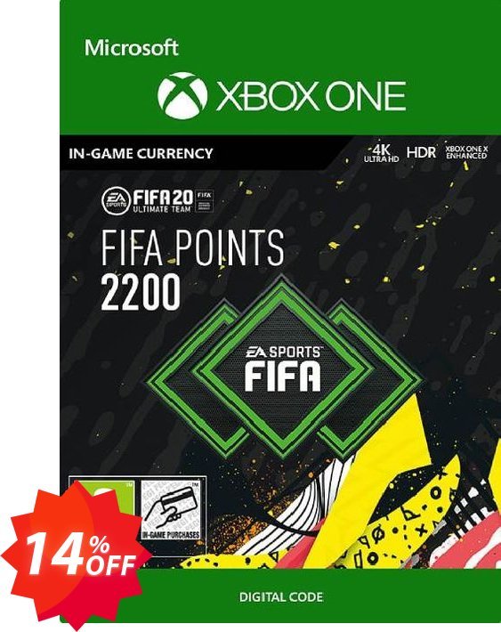 FIFA 20 - 2200 FUT Points Xbox One Coupon code 14% discount 