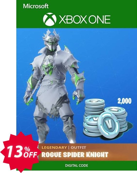 Fortnite: Legendary Rogue Spider Knight Outfit + 2000 V-Bucks Bundle Xbox One Coupon code 13% discount 