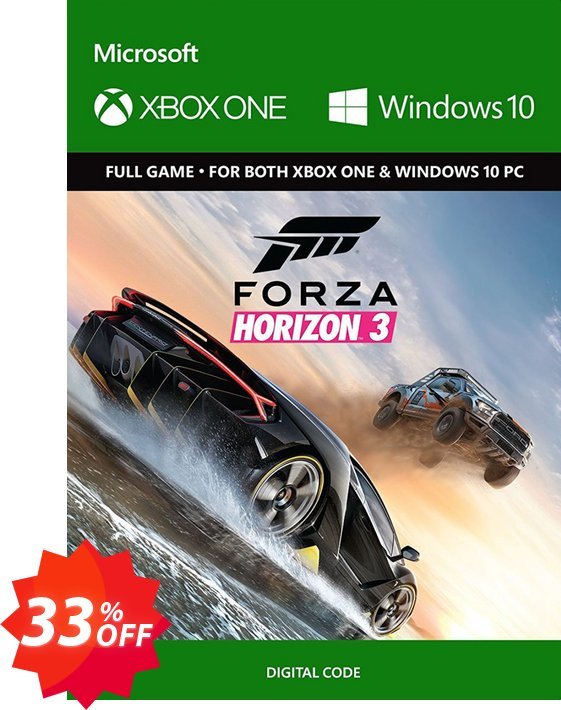 Forza Horizon 3 Xbox One/PC Coupon code 33% discount 