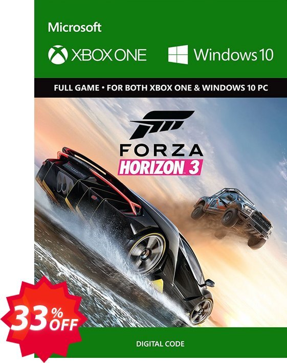 Forza Horizon 3 Xbox One/PC Coupon code 33% discount 