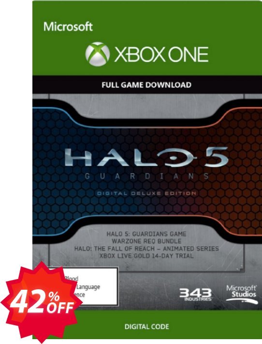 Halo 5 Guardians Digital Deluxe Edition Xbox One - Digital Code Coupon code 42% discount 