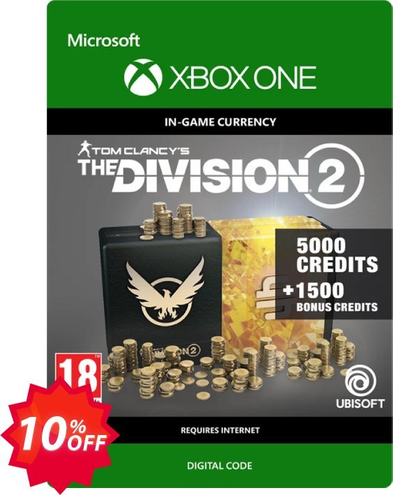 Tom Clancy's The Division 2 6500 Credits Xbox One Coupon code 10% discount 