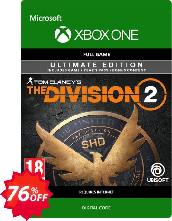 Tom Clancy's The Division 2 Ultimate Edition Xbox One Coupon code 76% discount 