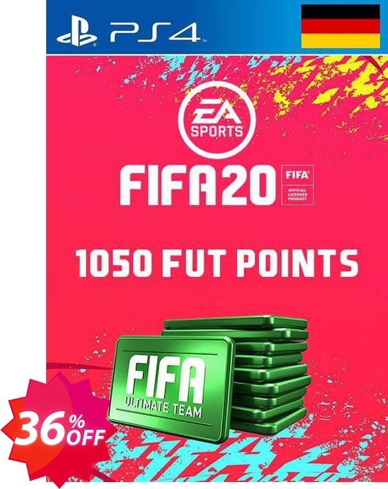 1050 FIFA 20 Ultimate Team Points PS4, Germany  Coupon code 36% discount 