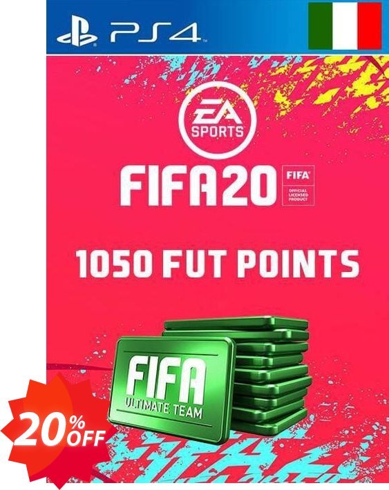 1050 FIFA 20 Ultimate Team Points PS4, Italy  Coupon code 20% discount 