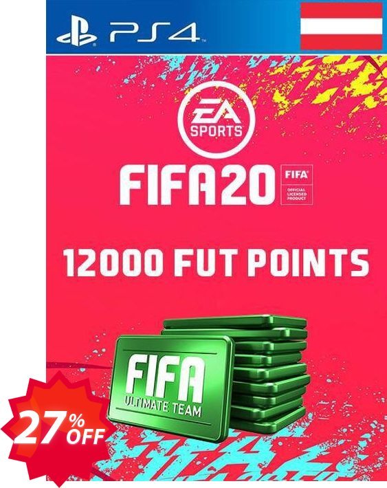 12000 FIFA 20 Ultimate Team Points PS4, Austria  Coupon code 27% discount 