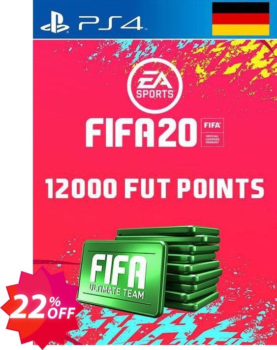 12000 FIFA 20 Ultimate Team Points PS4, Germany  Coupon code 22% discount 