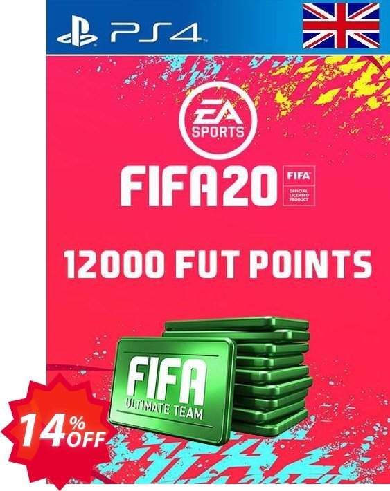 12000 FIFA 20 Ultimate Team Points PS4 PSN Code - UK account Coupon code 14% discount 