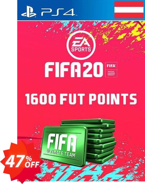 1600 FIFA 20 Ultimate Team Points PS4, Austria  Coupon code 47% discount 