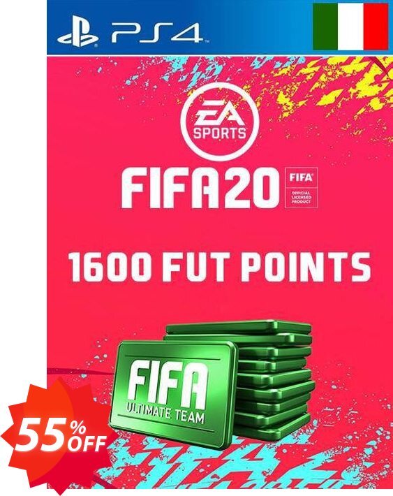 1600 FIFA 20 Ultimate Team Points PS4, Italy  Coupon code 55% discount 