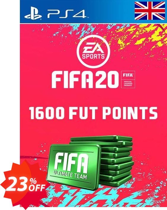 1600 FIFA 20 Ultimate Team Points PS4 PSN Code - UK account Coupon code 23% discount 