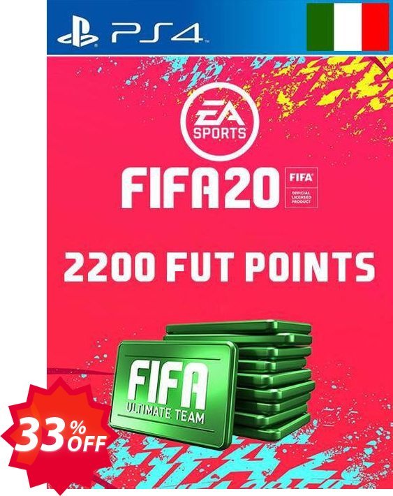 2200 FIFA 20 Ultimate Team Points PS4, Italy  Coupon code 33% discount 