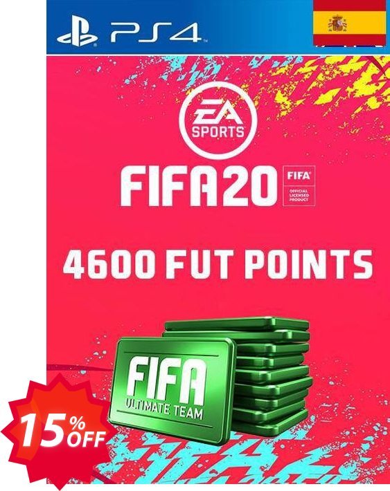 4600 FIFA 20 Ultimate Team Points PS4, Spain  Coupon code 15% discount 