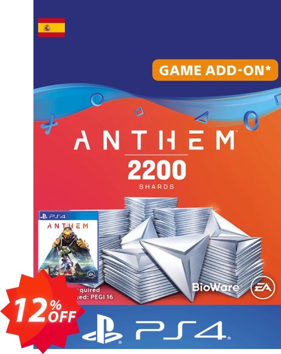Anthem 2200 Shards PS4, Spain  Coupon code 12% discount 