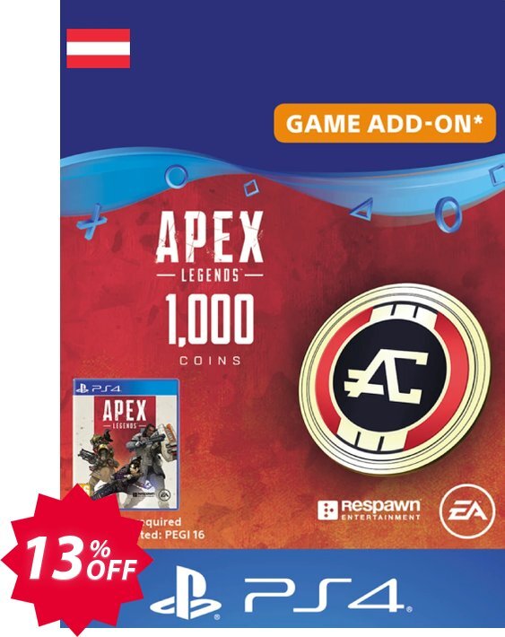 Apex Legends 1000 Coins PS4, Austria  Coupon code 13% discount 