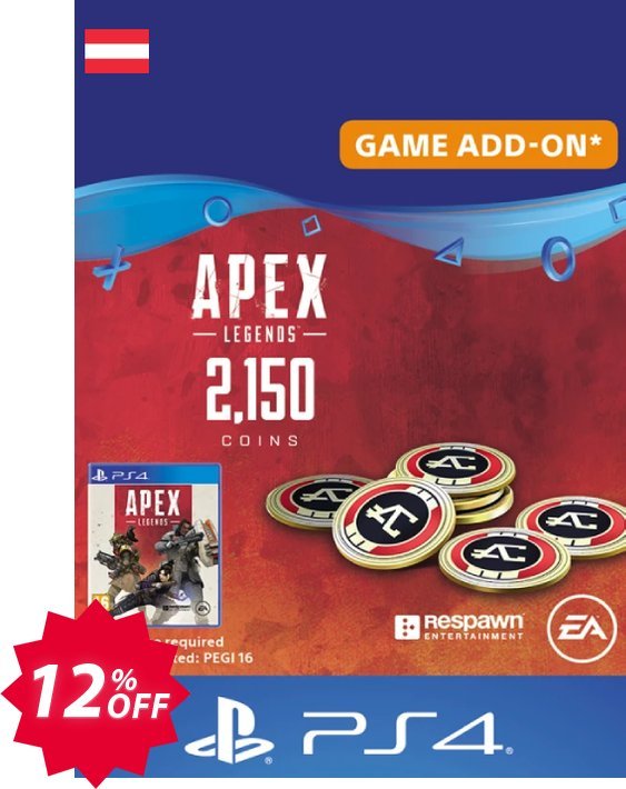 Apex Legends 2150 Coins PS4, Austria  Coupon code 12% discount 