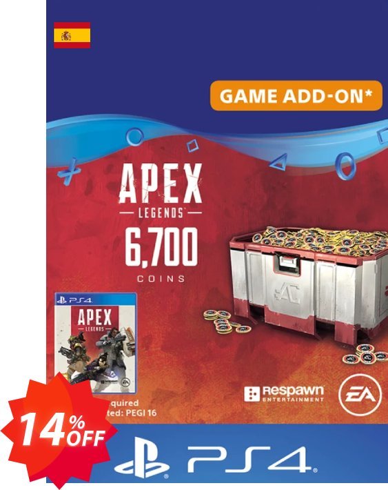 Apex Legends 6700 Coins PS4, Spain  Coupon code 14% discount 