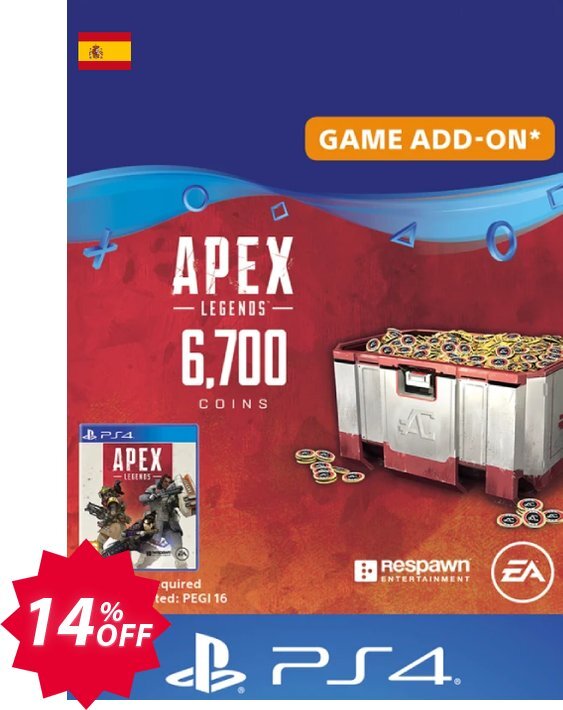 Apex Legends 6700 Coins PS4, Spain  Coupon code 14% discount 