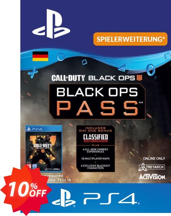 Call of Duty Black Ops 4 Pass PS4, Germany  Coupon code 10% discount 