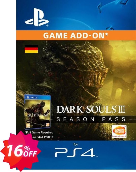 Dark Souls 3 Season pass PS4, Germany  Coupon code 16% discount 