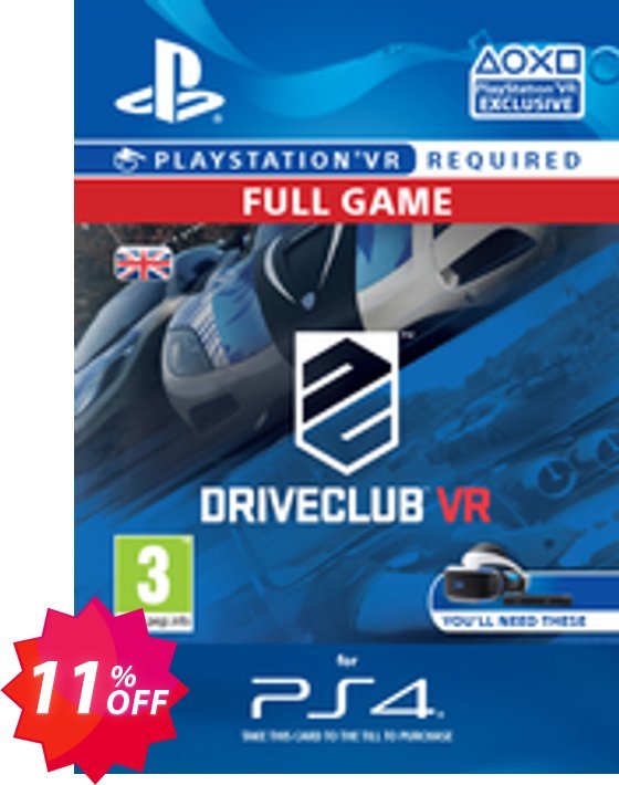 DriveClub VR PS4 Coupon code 11% discount 