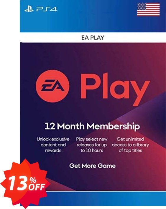 EA Access 12 Month PS4, US  Coupon code 13% discount 